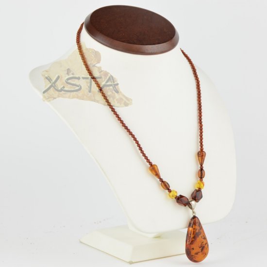 Amber necklace with mix pendant